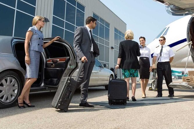 Luxury chauffeur vehicle at Dubai International Airport