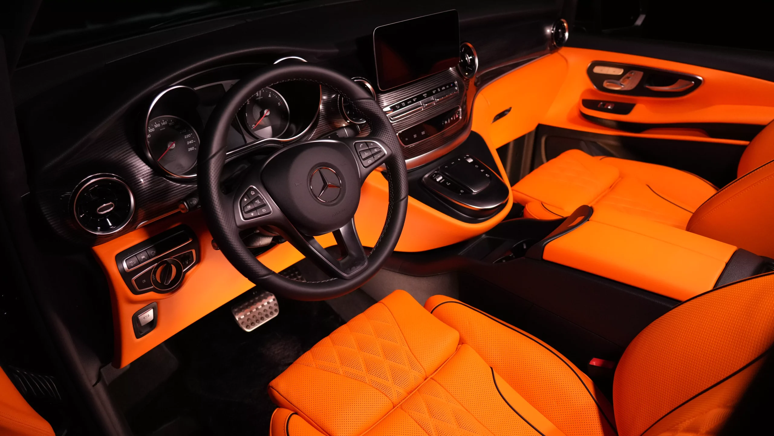 V-Class Maybach interior dashboard — corporate chauffeur Dubai