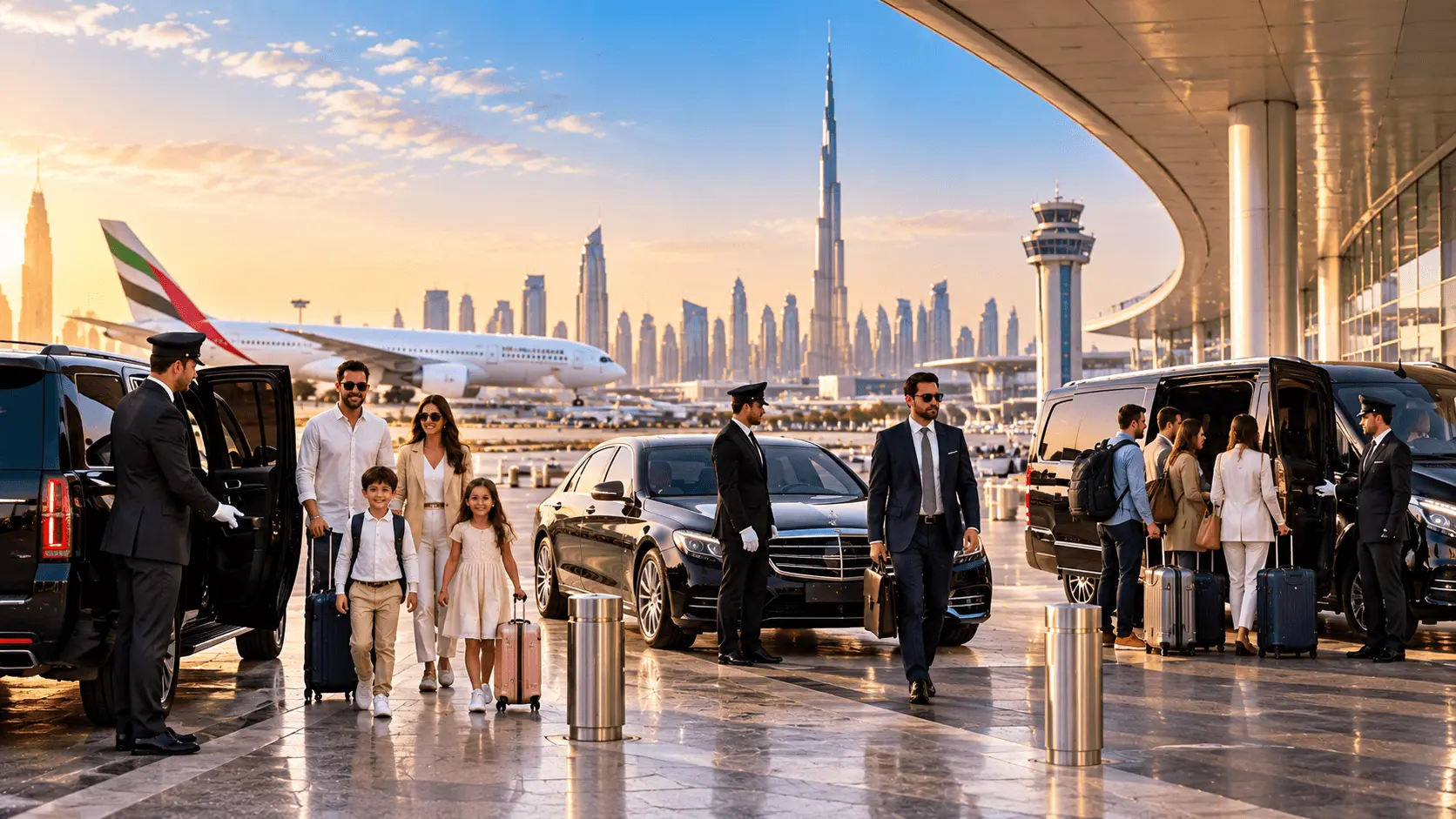 Family business group airport transfer Dubai private chauffeur
