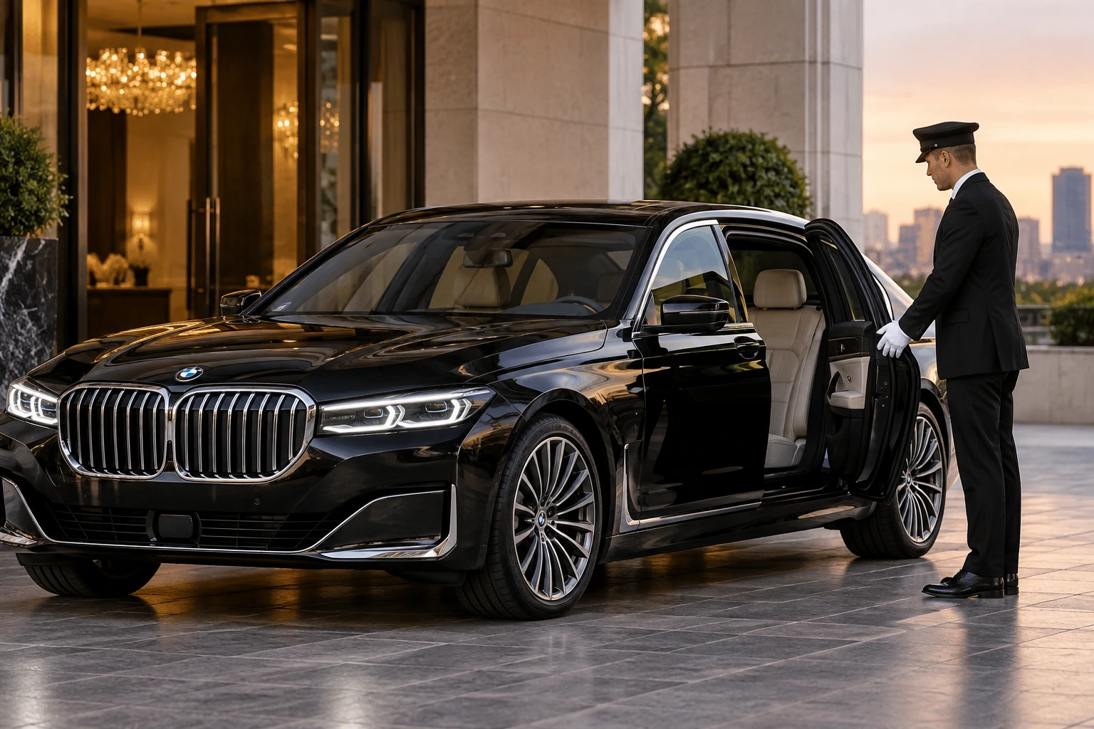 BMW 7 Series airport transfer Dubai — DXB DWC AUH SHJ chauffeur service