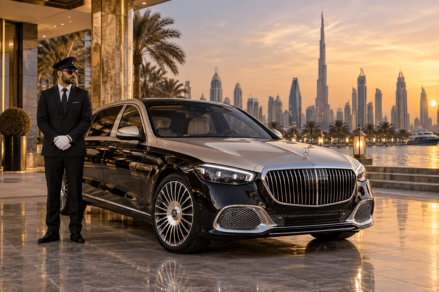 Airport meet and greet service Dubai — chauffeur waiting at arrivals with name board
