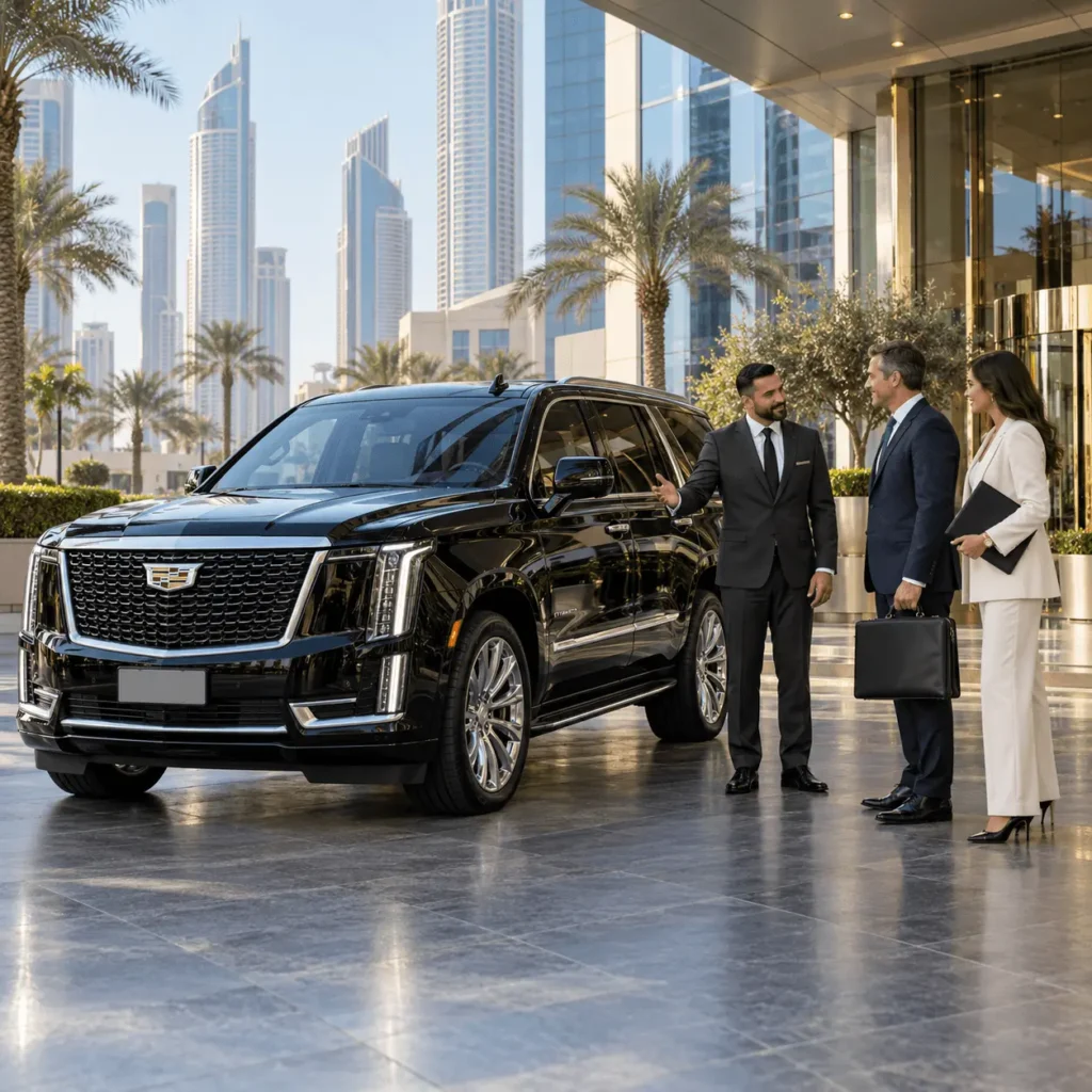 Chauffeur Welcomes Guests at Dubai Tower
