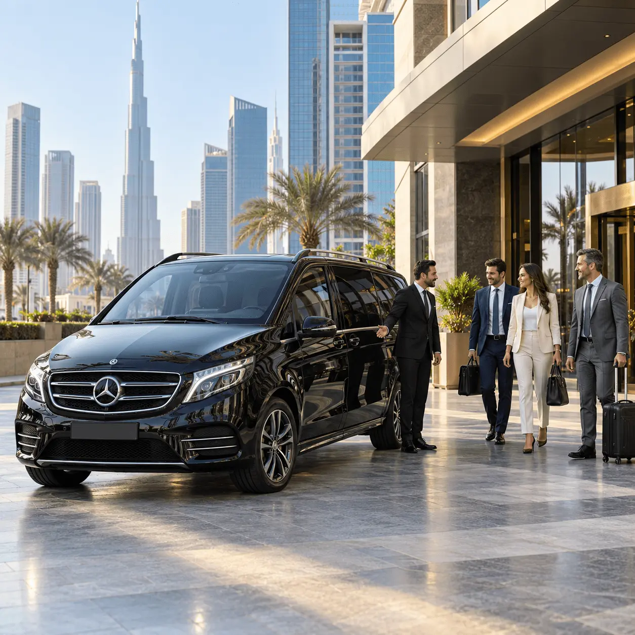 V-Class chauffeur hire by the hour or full day across Dubai and the UAE