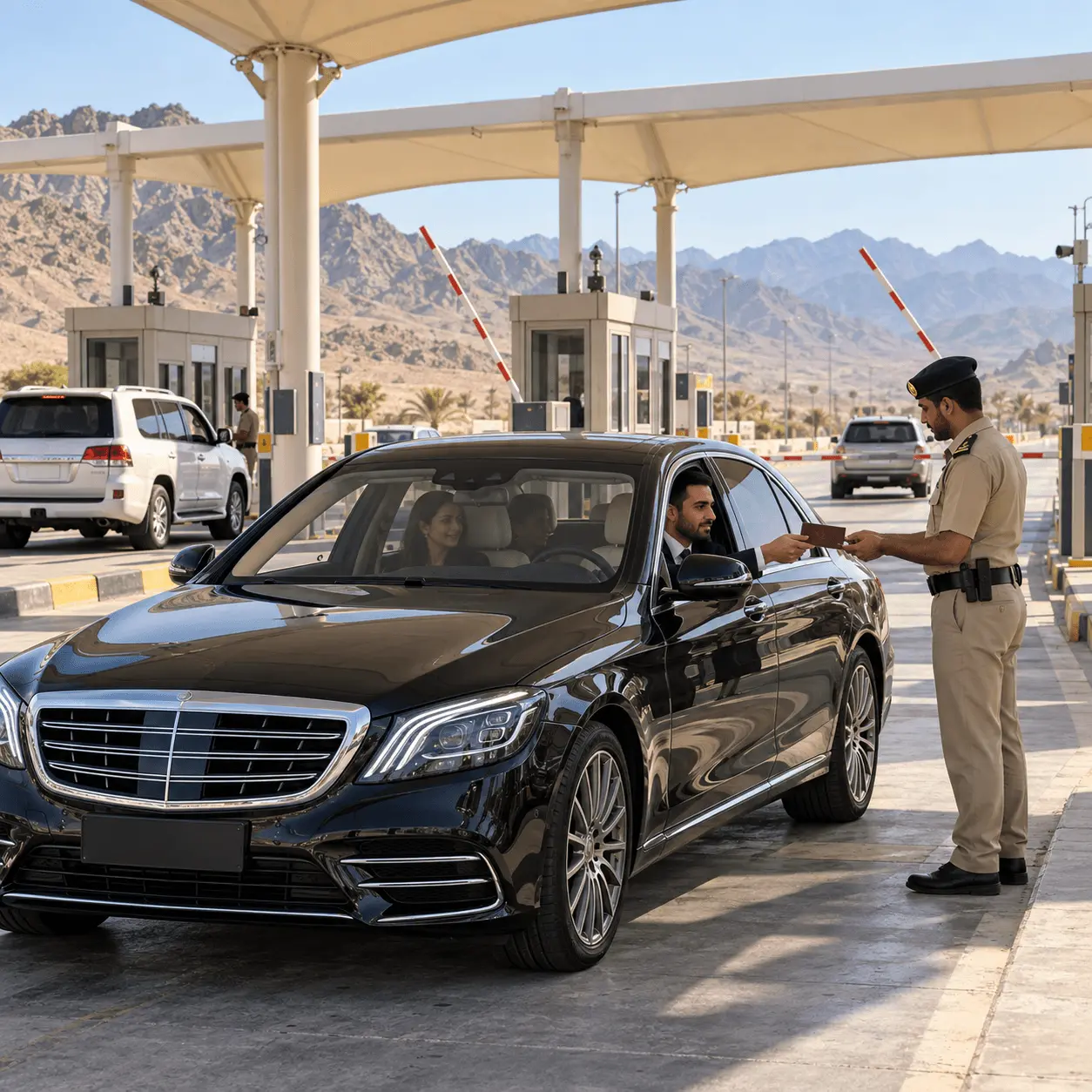 Private chauffeur service at the Abu Samra Qatar border crossing from Saudi Arabia