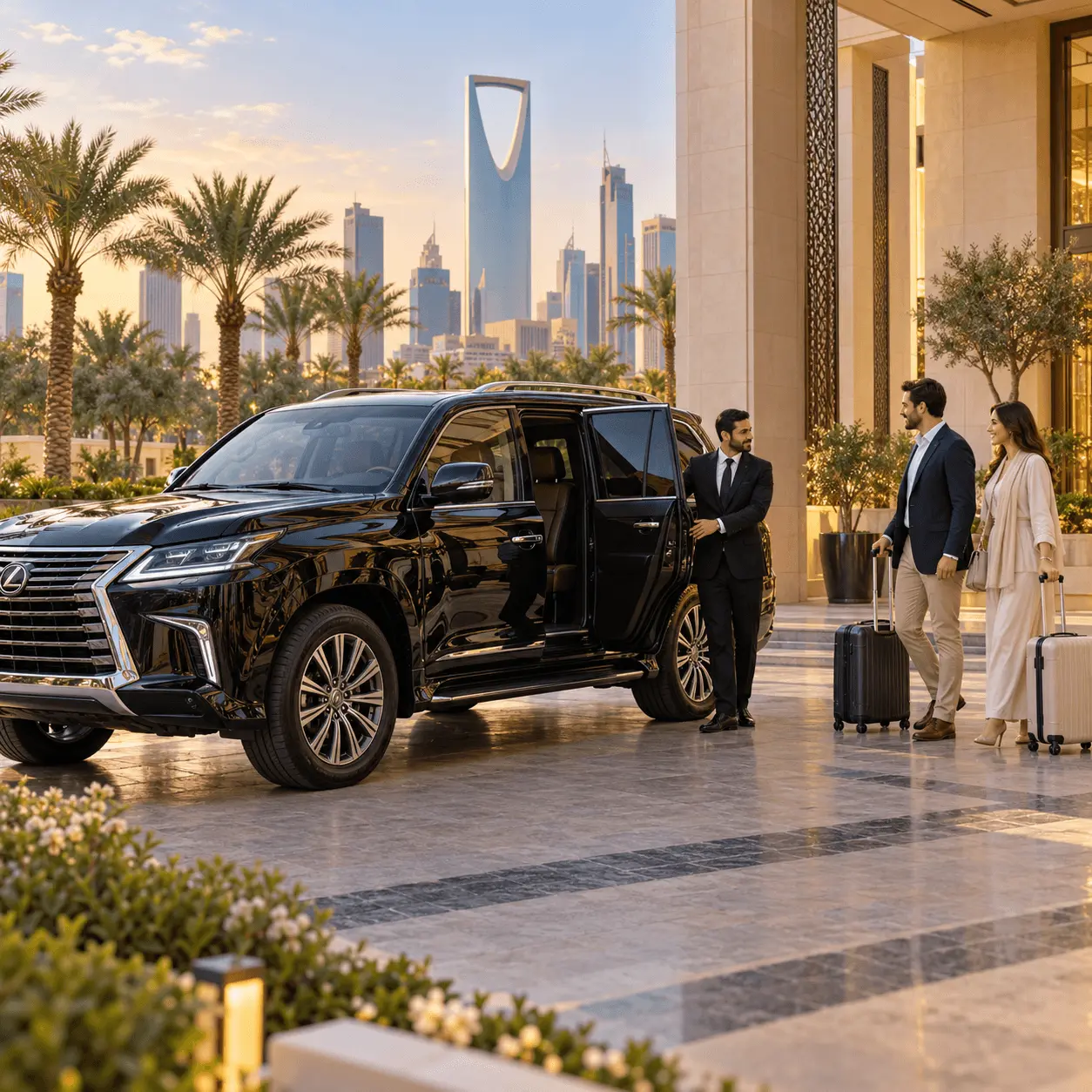 Luxury chauffeur service vehicle in Dubai