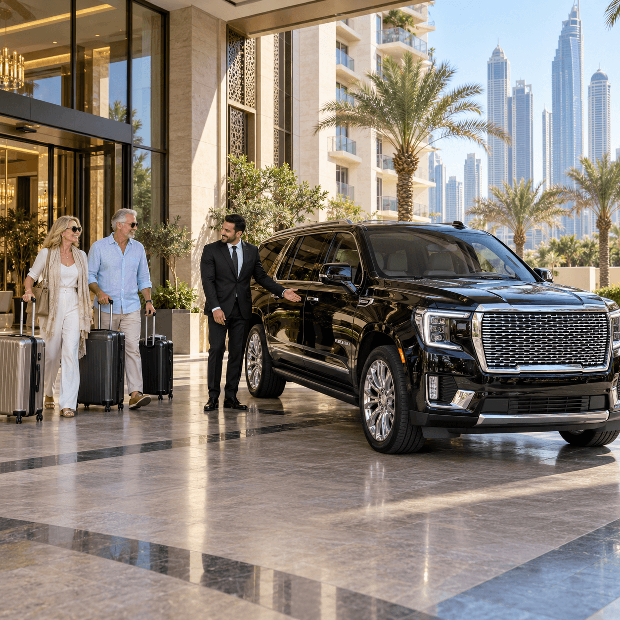 Luxury chauffeur hotel to Dubai cruise terminal transfer