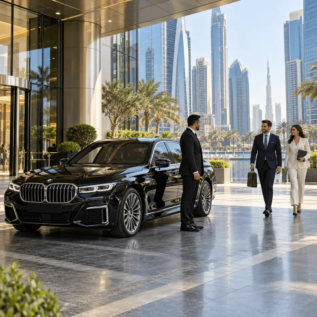 Luxury chauffeur arrival in Dubai