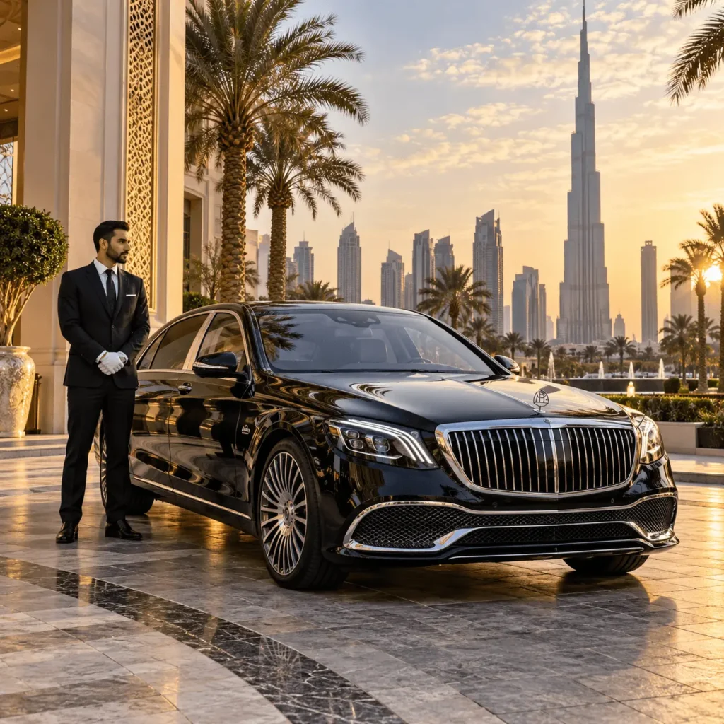 Maybach Chauffeur at Dubai Skyline