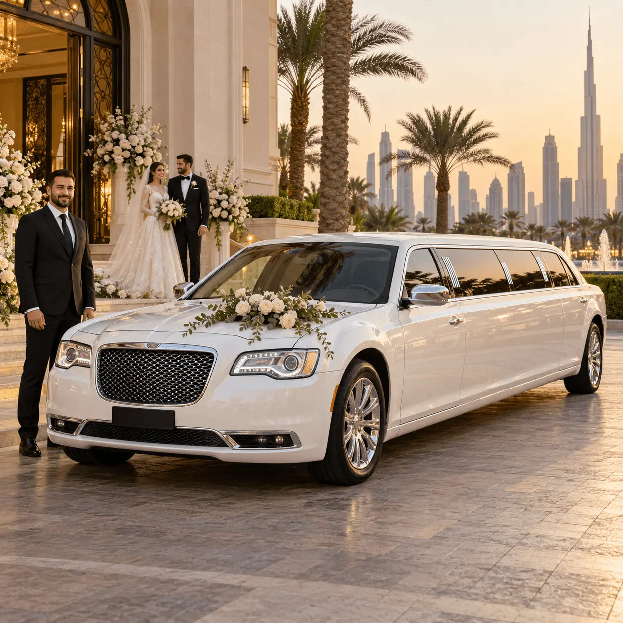 Wedding limousine Dubai — luxury chauffeur for special occasions
