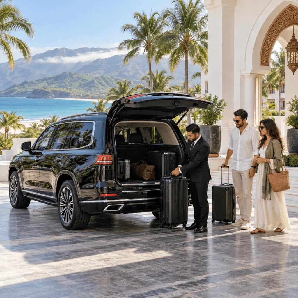 Salalah resort chauffeur with luggage